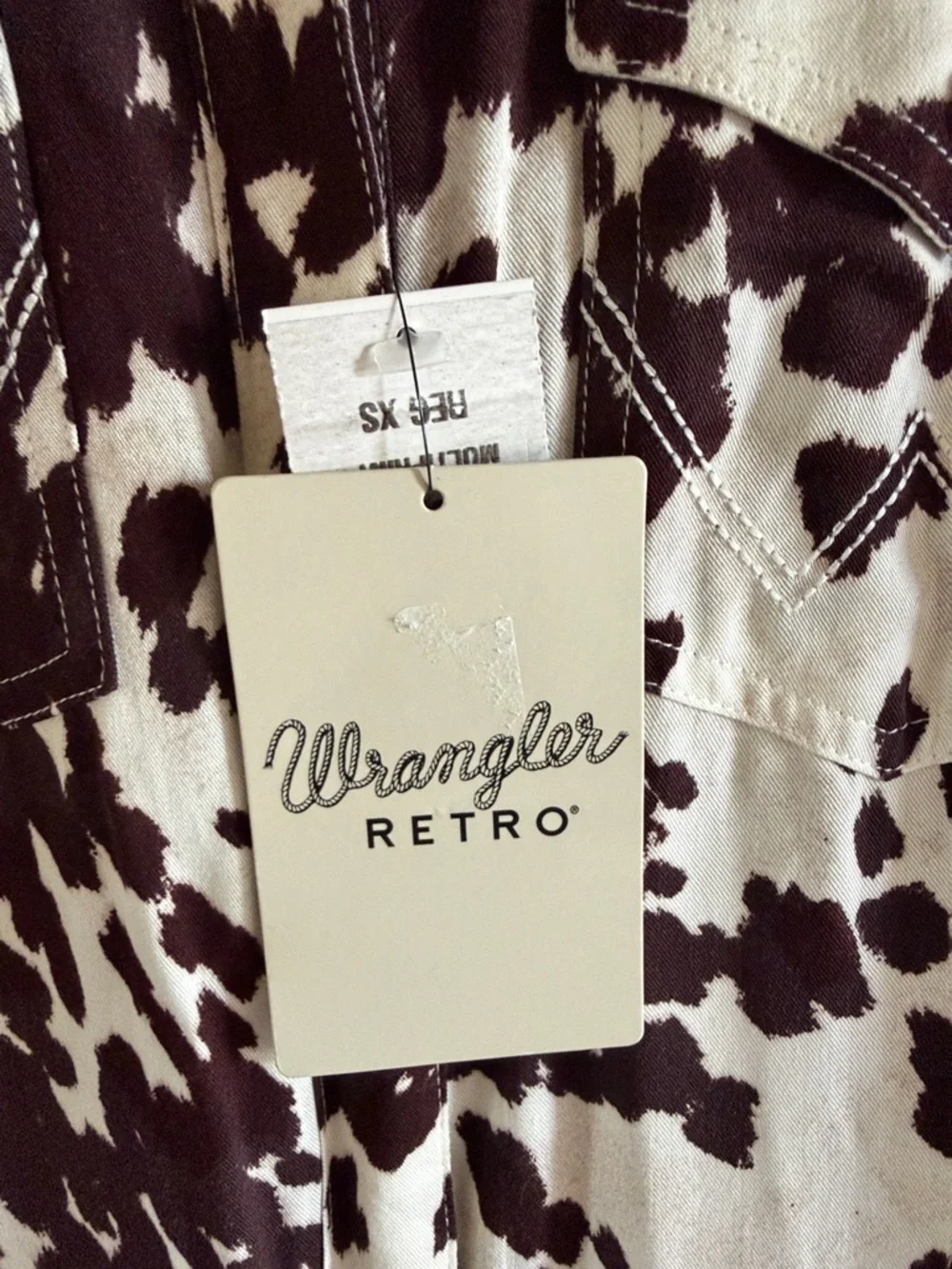 Wrangler Cow Print Shirt Dress - Brown & Cream XS - Picture 2 of 7